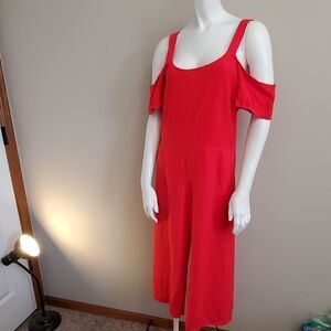 NWT Bobi Los Angeles Red Cold Shoulder Jumpsuit XS